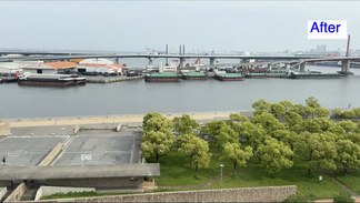 熱反射ガラスの酸焼け研磨After 